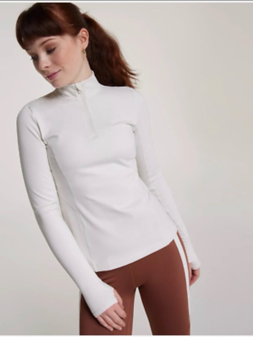 CALIA Cold Dash 1/4 Zip Pullover Cloud Cover White Medium NWT
